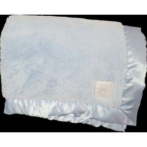 Nordstrom Luxe Blue Baby Boy Security Blanket Plush Satin Edges Soft HTF Lovey